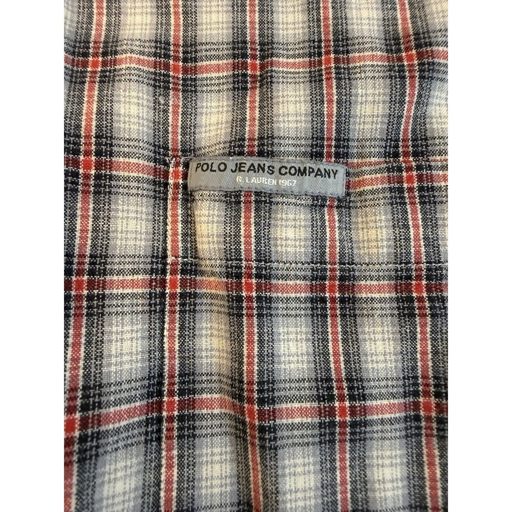Ralph Lauren Jeans Co Plaid Button Up Shirt Men's L Cotton Long Sleeve Classic - Picture 5 of 9